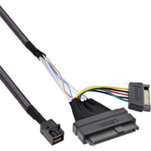 Kabel połączeniowy U.2, SSD z U.2 (SFF-8639) do SFF-8643 + zasilanie, 0,75m