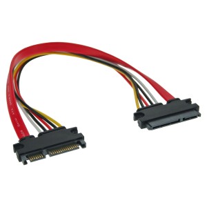 Kabel danych SATA + kabel zasilający SATA 6 Gb/s męski / żeński 0,50 m