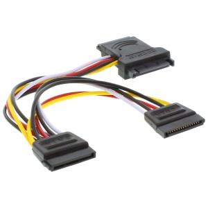 Wewnętrzny kabel zasilający SATA SATA męski/żeński na 2x SATA m 0,15 m