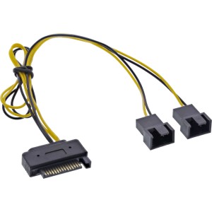 Kabel zasilający SATA Y-żeński SATA / 2x FAN 2-pinowy męski 0,30 m