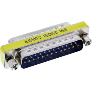 Mini zmieniacz płci 25-pinowy Sub-D męski/męski