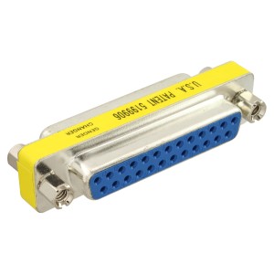 Mini zmieniacz płci 25-pinowy Sub-D żeński/żeński