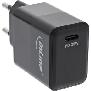Ładowarka USB PD Pojedyncza USB-C, Power Delivery, 20W, czarna