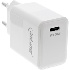 Ładowarka USB PD Pojedyncza USB-C, Power Delivery, 20W, biała