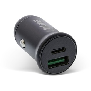 Zasilacz ładowarki samochodowej USB PD, USB-A + USB-C, maks. 60W, kolor czarny