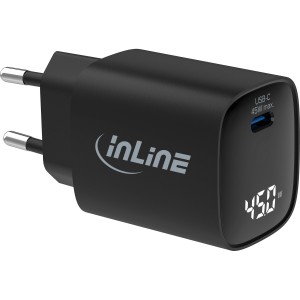 Zasilacz USB PD, ładowarka GaN, 1-port, USB-C, 45W, z wyświetlaczem
