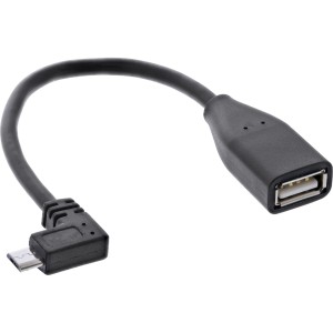 Kabel adaptera Micro USB OTG Micro-B męski pod kątem do USB A żeński 0,1 m