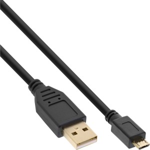 Kabel Micro USB 2.0 USB Typ A męski / Micro-B męski, czarny, 0,3 m