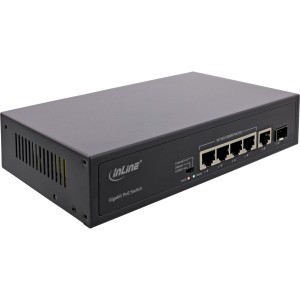 Gigabitowy przełącznik sieciowy PoE+ 5 portów (4x PoE+), 1xSFP, 1Gb/s, desktop