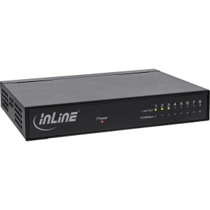 Przełącznik sieciowy 8-portowy, 1 Gb/s, stacjonarny, metalowy, bez wentylatora, porty ekranowane