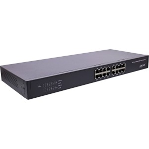 Gigabitowy przełącznik sieciowy 16 portów, 1 Gb/s, 19" 1U, bez wentylatora