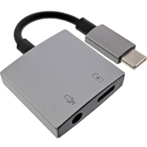 Kabel adaptera audio USB-C, USB-C na gniazdo 3,5 mm + PD 30 W