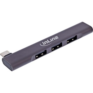 Smukły koncentrator USB-C, 4 porty, USB 3.0 + 3x USB 2.0, płaska konstrukcja