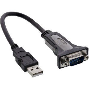 Kabel adaptera USB 2.0 na port szeregowy USB typ A męski / DB9 męski 0,25 m