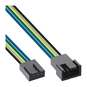 Przedłużacz kabla wentylatora 4pin Molex męski/żeński 0,30m