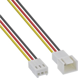Przedłużacz kabla wentylatora 3-pinowy Molex męski/żeński, długość 0,60 m