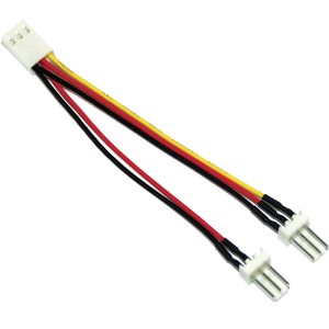 Adapter wentylatora 3-pinowe żeńskie / 2x 3-pinowe męskie ok. 0,10 m