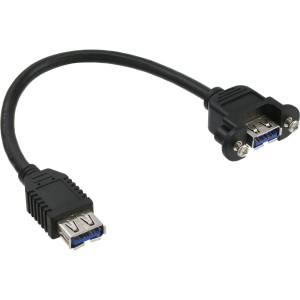Kabel adaptera USB 3.0, typ A, żeński / złącze obudowy, typ A, 0,20 m