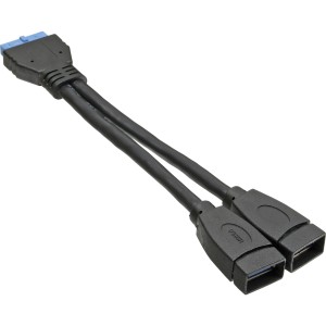 Kabel adaptera USB 3.0 wewnętrzny 2 x złącze żeńskie USB typu A/na płycie głównej