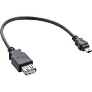 Kabel USB 2.0 A żeński / Mini 5-pinowy męski 0,2 m