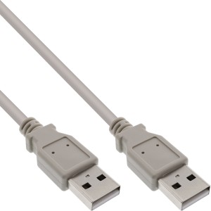 Kabel USB 2.0 Typ A męski / męski beżowy 3m