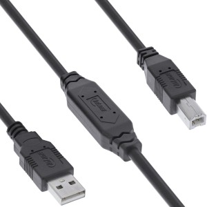 Aktywny kabel USB 2.0, męski USB-A na męski USB-B, 7,5 m