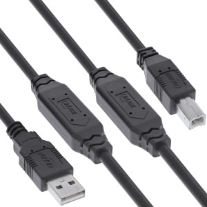 Aktywny kabel USB 2.0, męski USB-A na męski USB-B, 12,5 m