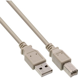 Kabel USB 2.0 Typ A męski / B męski beżowy 2m