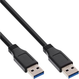 Kabel USB 3.2 Gen.1 Typ A męski / A męski, czarny, 0,5 m