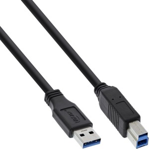 Kabel USB 3.2 Gen.1, męski typ A / męski typ B, czarny, 1 m