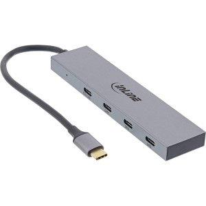 Koncentrator USB 3.2 Gen.2 (10 Gb/s), 4 porty USB-C, OTG, obudowa aluminiowa