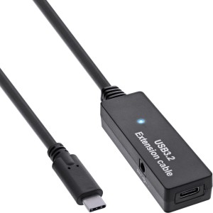 Aktywne rozszerzenie USB 3.2 Gen.1, USB-C męski na USB-C żeński, 5 m
