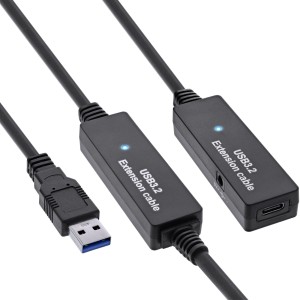 Aktywne rozszerzenie USB 3.2 Gen.1, męski USB-A na żeński USB-C, 10 m