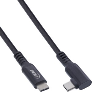 Kabel USB 3.2 Gen.1, USB Type-C męski/męski, kątowy do VR, czarny, 5 m