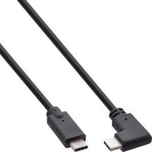 Kabel USB 3.2 Gen.2, USB-C męski/męski kątowy, czarny, 0,3 m