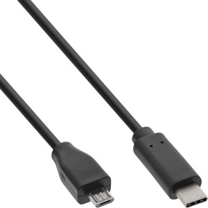 Kabel USB 2.0, męski USB-C / męski Micro-B, czarny, 2m