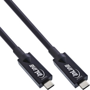 Kabel USB 3.2 Gen.2 AOC, USB-C męski/męski, czarny, 10 m