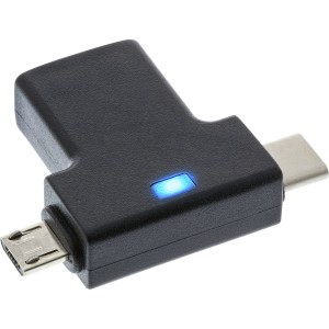 Adapter T USB 3.1/2.0 OTG, męski USB-C lub Micro-USB na żeński