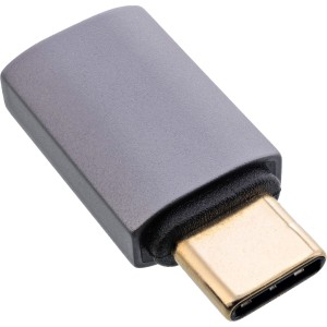 Adapter USB4, USB-C męski/żeński, aluminium, szary