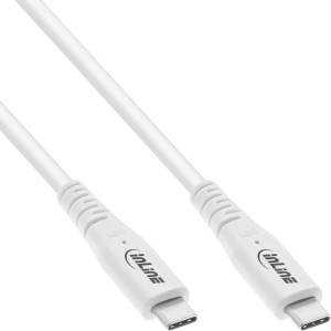 Kabel USB4, USB-C męski/męski, PD 240W, 8K60Hz, TPE, biały, 1m