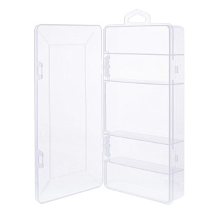 Pudełko na małe komponenty, 5 przegródek, 206x107x33mm, przezroczyste