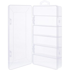 Pudełko na małe komponenty, 6 przegródek, 206x107x33mm, przezroczyste