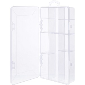 Pudełko na małe komponenty 10 półek 206x107x33mm, przezroczyste