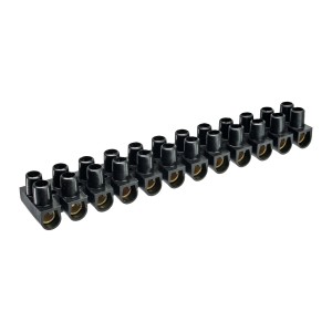 Listwa zaciskowa 6mm² 12 portów czarna 10 szt.