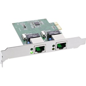 Karta dwugigabitowego interfejsu sieciowego, 1 Gb/s, PCIe x1, w komplecie. Uchwyt do płyty LP