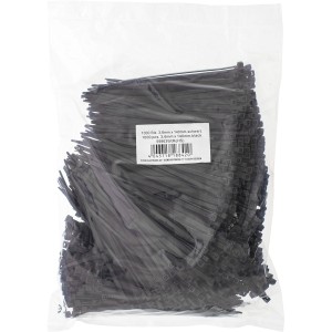 Opaski kablowe długość 140mm szerokość 3,6mm czarne 1000szt