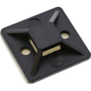 Klej do mocowania opasek kablowych 30x30mm czarny 10szt