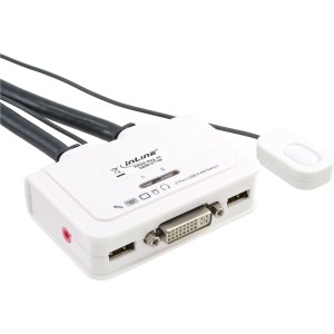 Przełącznik KVM 2-portowy DVI-D USB z dźwiękiem