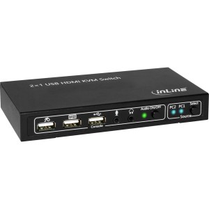 Przełącznik 2x1 HDMI KVM, 2x1, HDMI 4K2K, koncentrator USB 2.0, z dźwiękiem