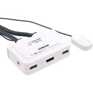 Przełącznik KVM 2 porty HDMI USB z dźwiękiem